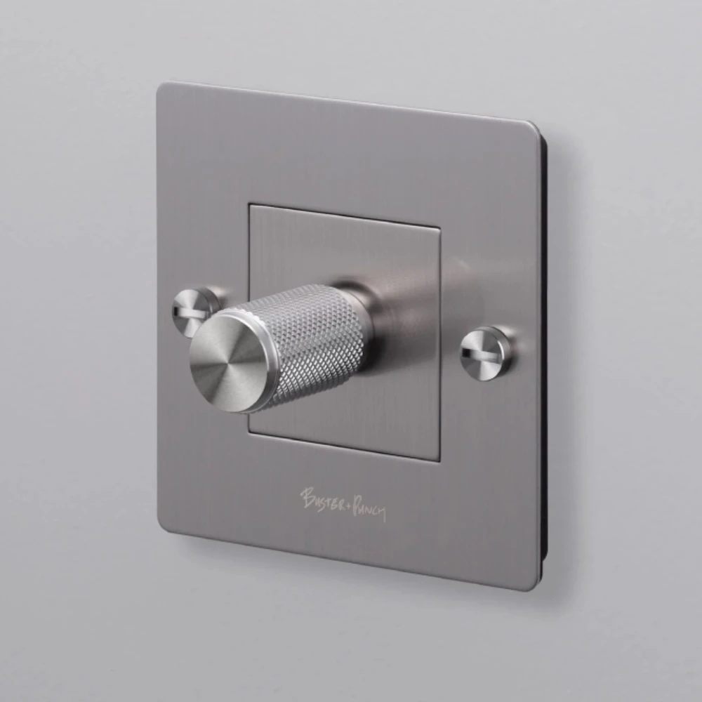 Mia-Urbo- Buster-Punch-stal-szczotkowana-sciemniacz led-1G-RETRO-LOFT-klawisz-sciemniacz-krzyzowy-wlacznik-wylacznik-lacznik-switch-вимикачі-розетки-реостат-выключатели-розетки- вимикачі.webp