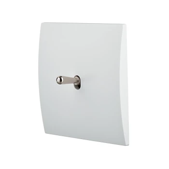 Modelec | Karo | Włącznik dźwigniowy, pojedynczy 1G | Satin | Biały