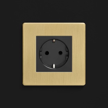 Gniazdo pojedyncze Schuko Typ C | Złoty szczotkowany