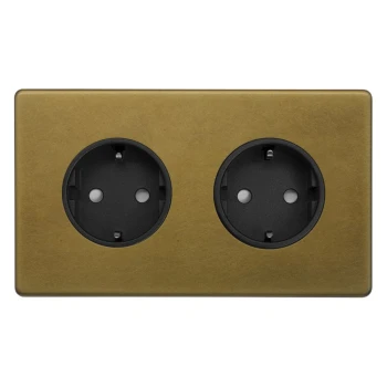 SOHO | Gniazdo podwójne 2G Schuko Typ C | Old Brass