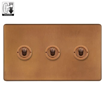 SOHO | Ściemniacz dźwigniowy potrójny 3G | Miedź Vintage