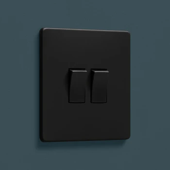 D&R | Włącznik klawiszowy podwójny 2G | Czarny mat
