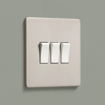 D&R | Włącznik klawiszowy potrójny 3G | Stal szczotkowana