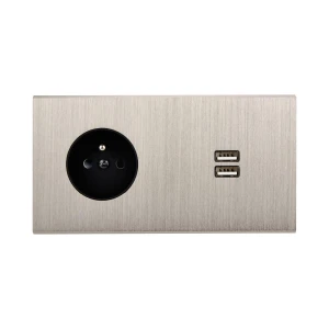 Modelec | Confidence | Gniazdo +  2x USB-C | Stal szczotkowana