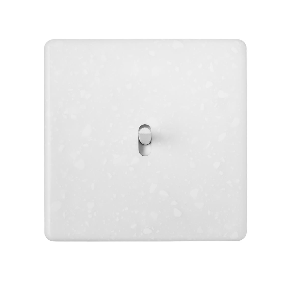 MOD_485_001 Modelec Premium Light switch socket wlacznik gniazdo lichtschalter White Bialy Terrazzo Soft Touch.webp