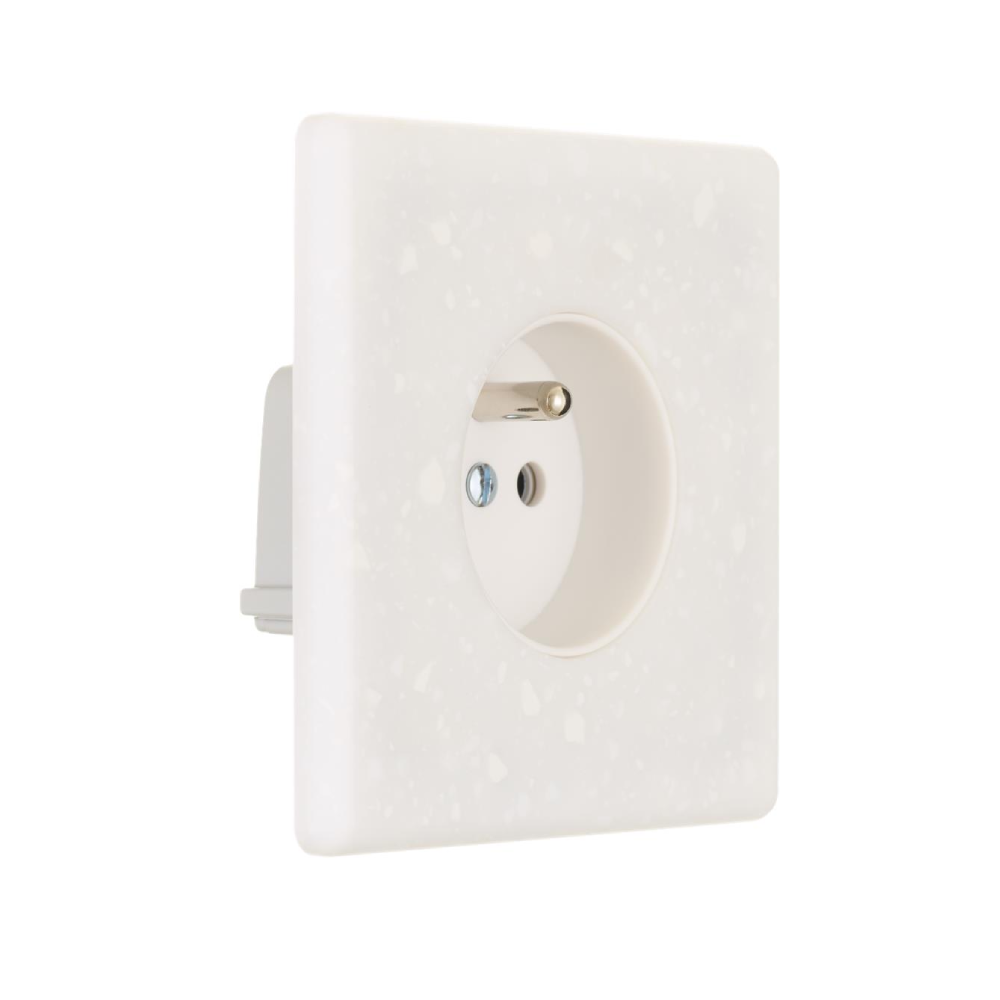 MOD_485_003 Modelec Premium Light switch socket wlacznik gniazdo lichtschalter White Bialy Terrazzo Soft Touch 2.webp