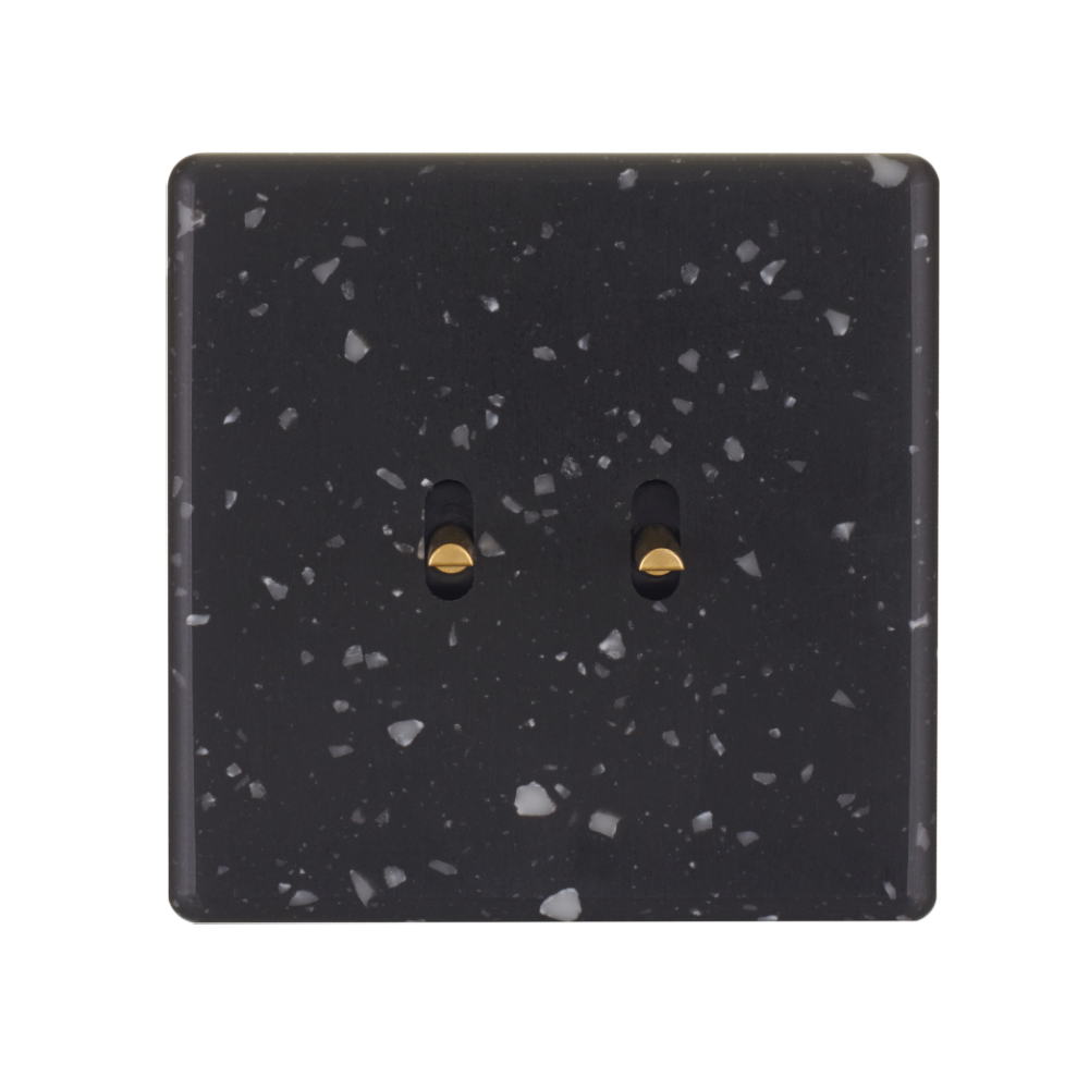 MOD_486_002 Modelec Premium Light switch socket wlacznik gniazdo lichtschalter Black Czarny Terrazzo Soft Touch (1).webp