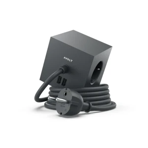 Avolt | Square 1 | Kostka zasilająca 1.8m | 2 x USB C | Stockholm Black 