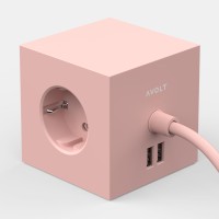 SQ1-F-USB-P Mia Urbo Home - Avolt - wlacznik - gniazdko - przedluzacz - switch - socket - extension cord USB rozowy - pudrowy -  Old pink - Limited edition (5).jpg