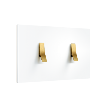 Font Barcelona | Bridge | Włącznik podwójny | Biały Corian® 