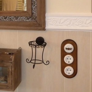 Fontini | Garby Colonial | Włącznik porcelanowy retro + gniazdo podwójne | Biały