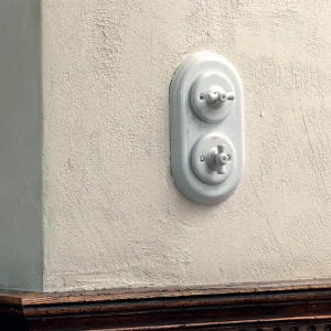 Fontini | Garby Colonial | Włącznik retro - porcelanowy - rotacyjny | Biały