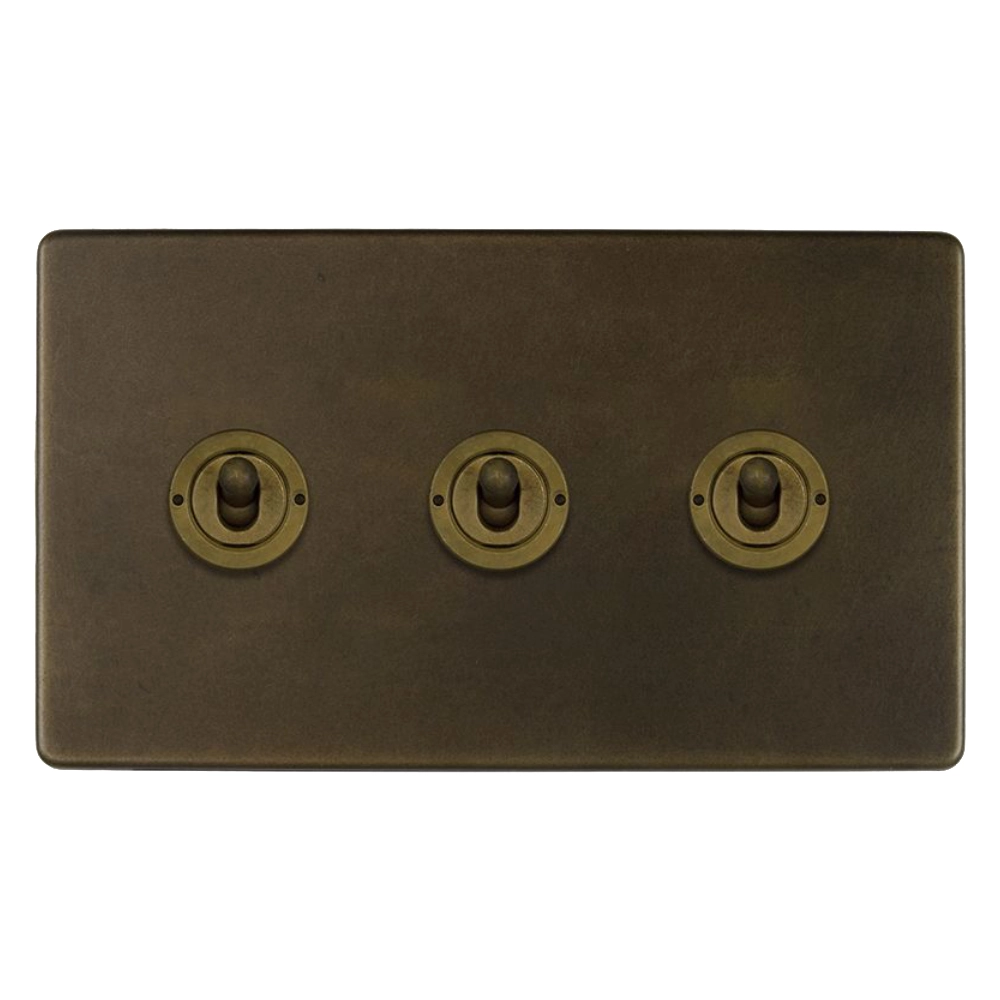 Mia Urbo Soho wlacznik swiatla dzwigniowy potrojny vintage retro brass mosiadz  Premium toggle light switch sciemniacz.webp