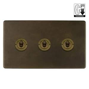 SOHO | Ściemniacz dźwigniowy potrójny 3G | Vintage Brass