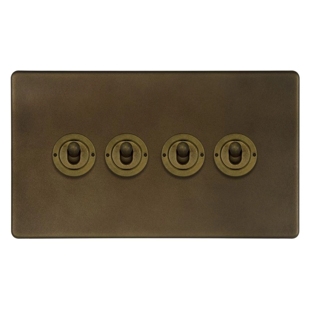 Mia Urbo Soho wlacznik swiatla dzwigniowy poczworny vintage retro brass mosiadz  Premium toggle light switch 2.webp