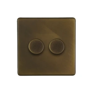SOHO | Ściemniacz podwójny 2G | 150W LED | Vintage Brass