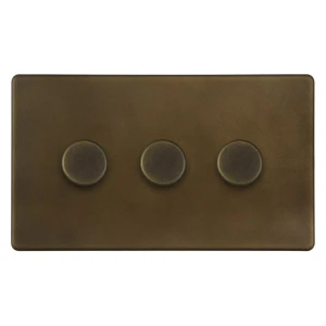 SOHO | Ściemniacz potrójny 3G | 150W LED | Vintage Brass