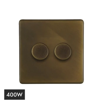 SOHO | Ściemniacz podwójny 2G | 400W LED | Vintage Brass