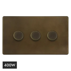 SOHO | Ściemniacz potrójny 3G | 400W LED | Vintage Brass