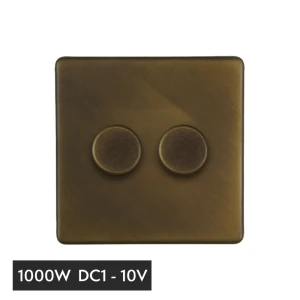 SOHO | Ściemniacz podwójny 2G | 1000W DC1-10V | Vintage Brass