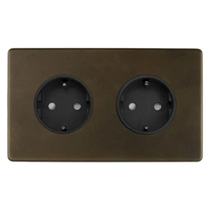 SOHO | Gniazdo podwójne 2G Schuko Typ C | Vintage Brass