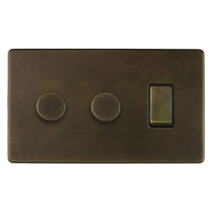 SOHO | Podwójny ściemniacz + włącznik światła 3G | Schodowy | Vintage Brass