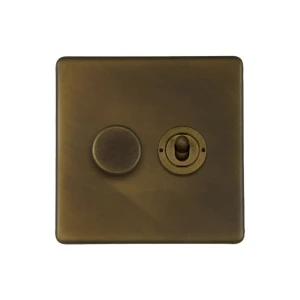 SOHO | Włącznik dźwigienkowy + ściemniacz 2G | Schodowy | Vintage Brass