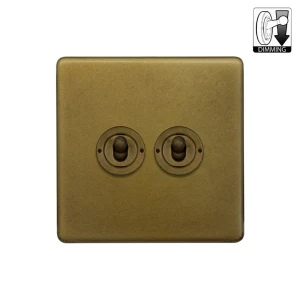 SOHO | Ściemniacz dźwigniowy podwójny 2G | Old Brass
