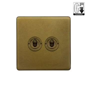 SOHO | Ściemniacz dźwigniowy podwójny 2G | Old Brass
