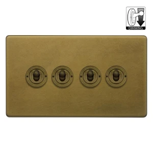 SOHO | Ściemniacz dźwigniowy poczwórny 4G | Old Brass