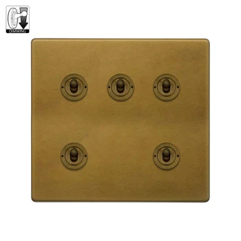 SOHO | Ściemniacz dźwigniowy wielokrotny 5G | Old Brass 