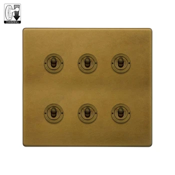SOHO | Ściemniacz dźwigniowy wielokrotny 6G | Old Brass