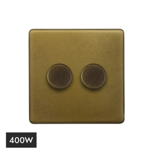 SOHO | Ściemniacz podwójny 2G | 400W LED | Old Brass 