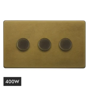 SOHO | Ściemniacz potrójny 3G | 400W LED | Old Brass