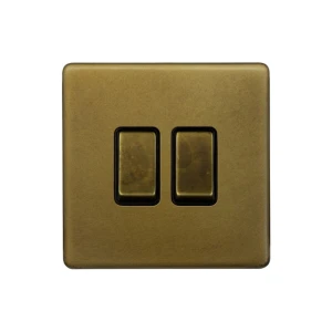 SOHO | Włącznik światła podwójny 2G | Krzyżowy | Old Brass