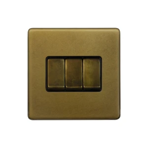 SOHO | Włącznik światła potrójny 3G | Krzyżowy | Old Brass