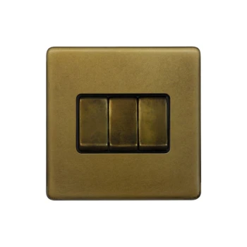 SOHO | Włącznik światła potrójny 3G | Krzyżowy | Old Brass