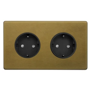 SOHO | Gniazdo podwójne 2G Schuko Typ C | Old Brass