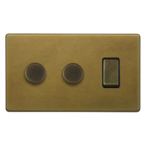 SOHO | Podwójny ściemniacz + włącznik światła 3G | Schodowy | Old Brass