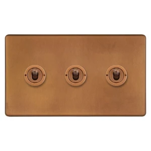 SOHO | Włącznik dźwigniowy potrójny 3G | Schodowy | Antique Copper