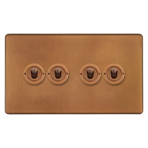 SOHO | Łącznik dźwigniowy poczwórny 4G | Krzyżowy | Antique Copper