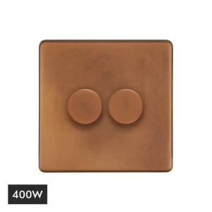 SOHO | Ściemniacz podwójny 2G | 400W LED | Antique copper