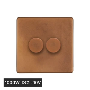SOHO | Ściemniacz podwójny 2G | 1000W DC1-10V | Antique Copper