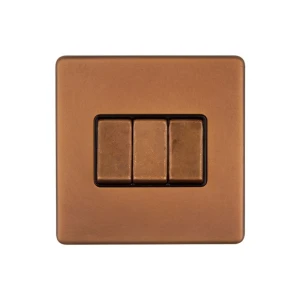 SOHO | Włącznik światła potrójny 3G | Schodowy | Antique copper