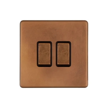 SOHO | Włącznik światła podwójny 2G | Krzyżowy | Antique copper