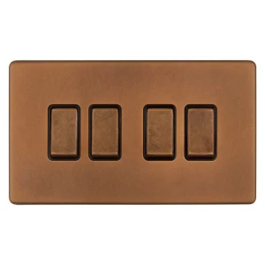 SOHO | Włącznik światła poczwórny 4G | Krzyżowy | Antique copper