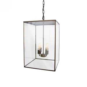 Soho Lighting | Langdon Lantern M | Lampa wisząca | Antykowany mosiądz