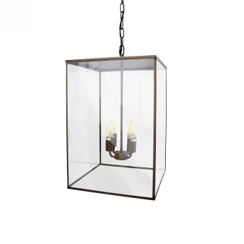 Soho Lighting | Langdon Lantern M | Lampa wisząca | Antykowany mosiądz
