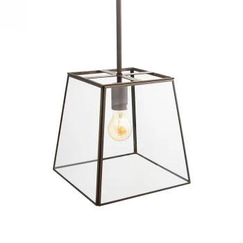 Soho Lighting | London Lantern Geotrapeze  | Lampa wisząca | Antykowany Mosiądz