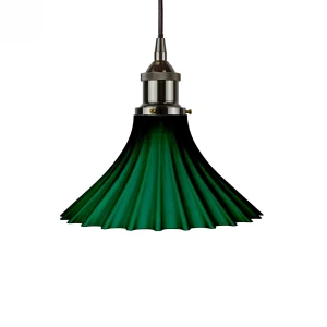 Soho Lighting | Scallop Fluted Bell | Lampa wisząca | Ciemna zieleń